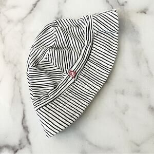 Zutano white black mini stripe toddler hat organic cotton